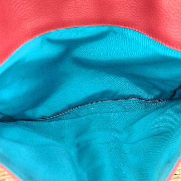 Oryany Red Pebbled Leather Shoulder Bag Satchel Purse Handbag Stud Accent - Picture 16 of 16